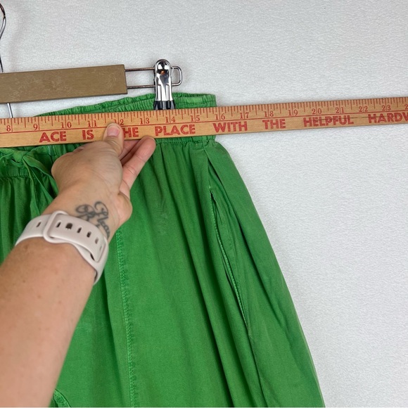 Free People Hadley Poplin Pants Size Medium Oversized Kelly Green Lightweight - Picture 3 of 9